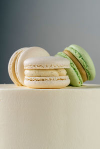 Close-up of macaroons on table