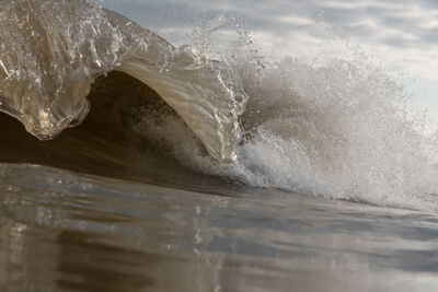 Close-up of wave splashing on shore