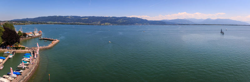 High angle view of sea against sky