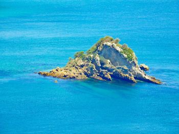 Aerial view of island in sea