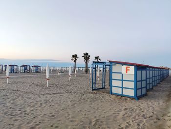 Scenic view of beach against clear sky