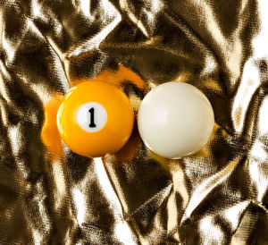 High angle view of yellow and ball on table