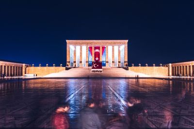 View of illuminated building at night