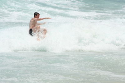 Man enjoying in sea