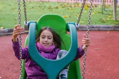 Girl playing at park