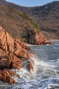 Scenic view of waterfall