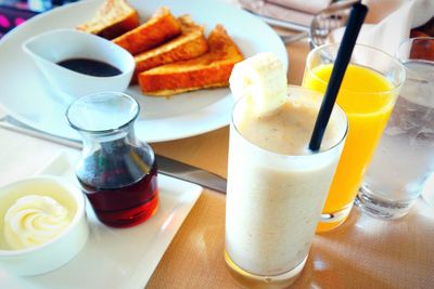 Close-up of food on table