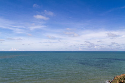 Scenic view of sea against blue sky