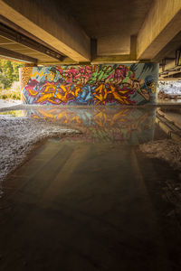 Graffiti on wall of abandoned building