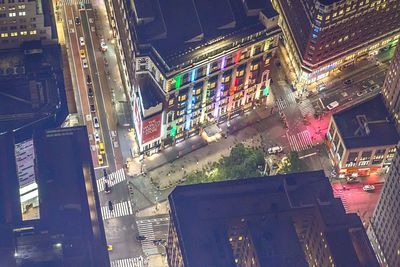 Illuminated city at night