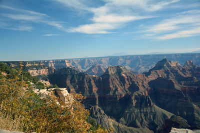 View of mountain range against sky