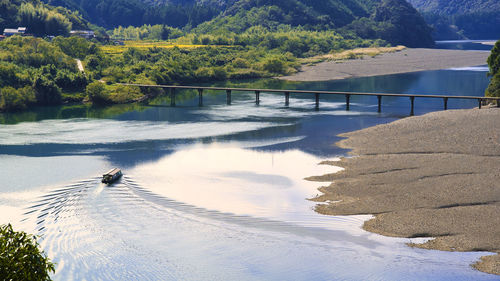 Clear stream of shimanto river in fall