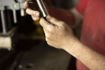 Close-up of man working