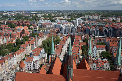 High angle view of townscape
