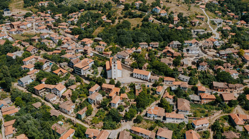 High angle view of townscape