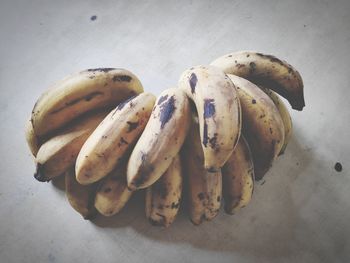 High angle view of bananas on table