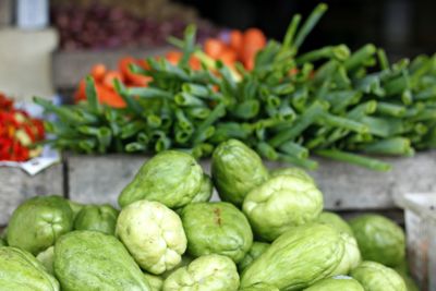 Close-up of vegetables for sale in market