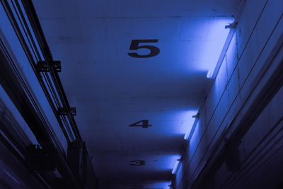 Low angle view of illuminated building at night