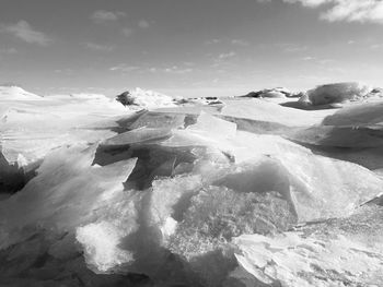 Scenic view of frozen river during winter