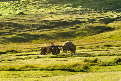 Tractor on agricultural field