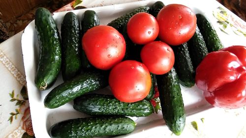 Close-up of tomatoes and vegetables