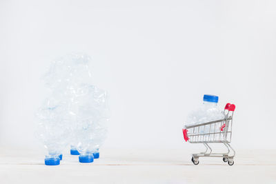 Close-up of objects over white background