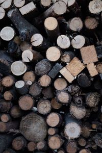 Full frame shot of logs