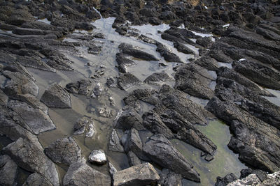 High angle view of rock formations