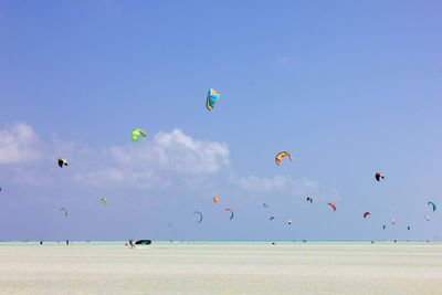 Kiteboards at beach