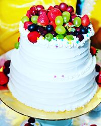 Close-up of multi colored cake