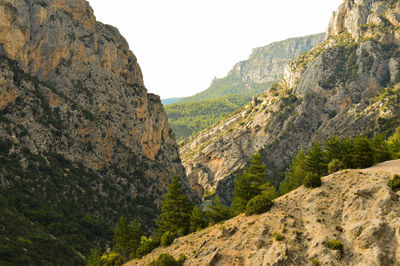 Scenic view of rocky mountains