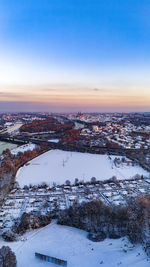 Scenic view of city against sky during sunset in regensburg