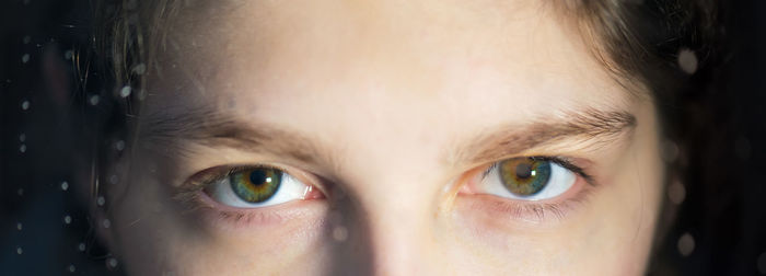 Close-up portrait of teenage girl eyes