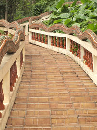 High angle view of steps