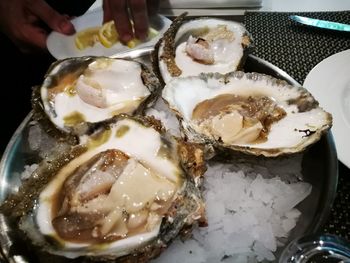 Close-up of serving food in plate