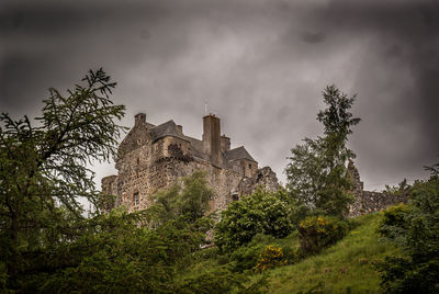 Low angle view of castle against sky