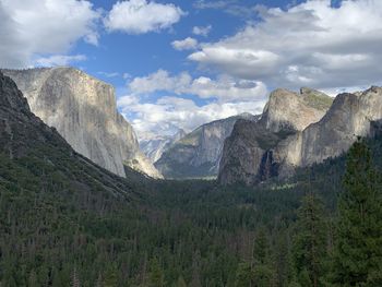 Scenic view of rocky mountains against sky