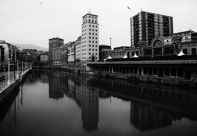 View of river with buildings in background