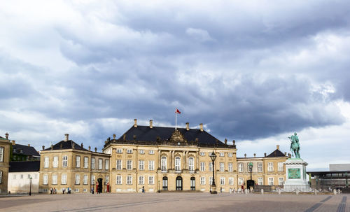 Amalienborg palace with equestrian statue of frederick v