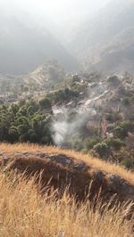 Scenic view of landscape and mountains