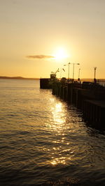 Scenic view of sea at sunset