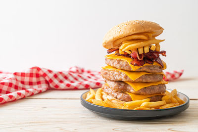 Close-up of food on table