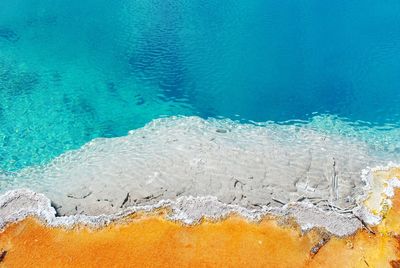 Close-up of sea against blue sky