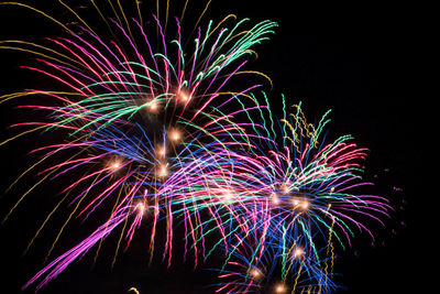 Low angle view of firework display