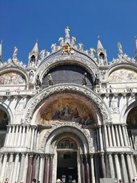 Low angle view of statue of cathedral