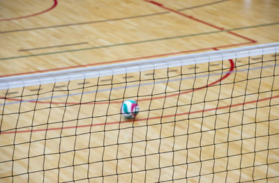 High angle view of ball on court
