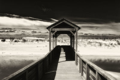 View of bridge over sea against sky