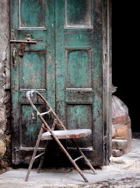 Abandoned door of old building