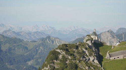 Scenic view of mountain range against sky