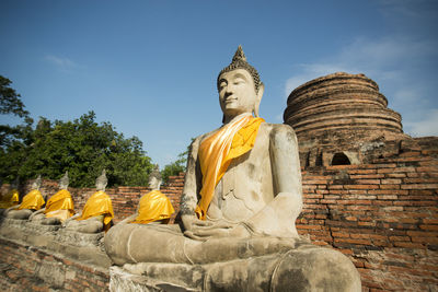 Statues of buddha in wat yai chai mongkhon temple